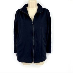 Eileen Fisher black double zip stretchy jacket M
